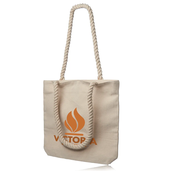 Pristine Cove Canvas Tote with Rope Handles - Pristine Cove Canvas Tote with Rope Handles - Image 2 of 2