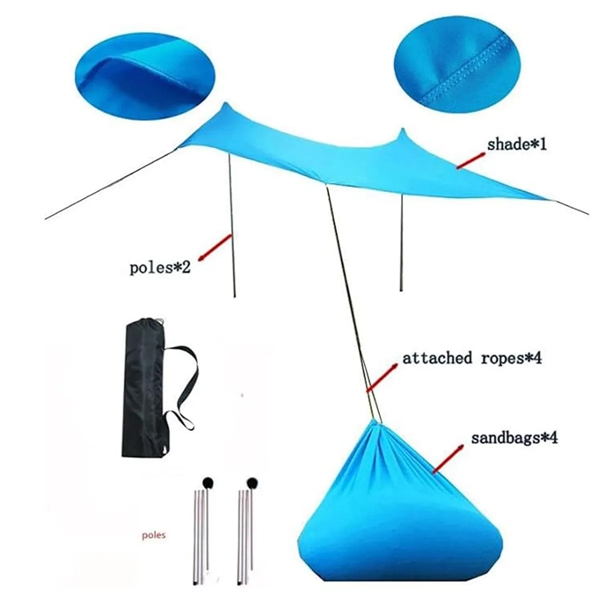 Beach Canopy Tent Sun Shade - Beach Canopy Tent Sun Shade - Image 1 of 3