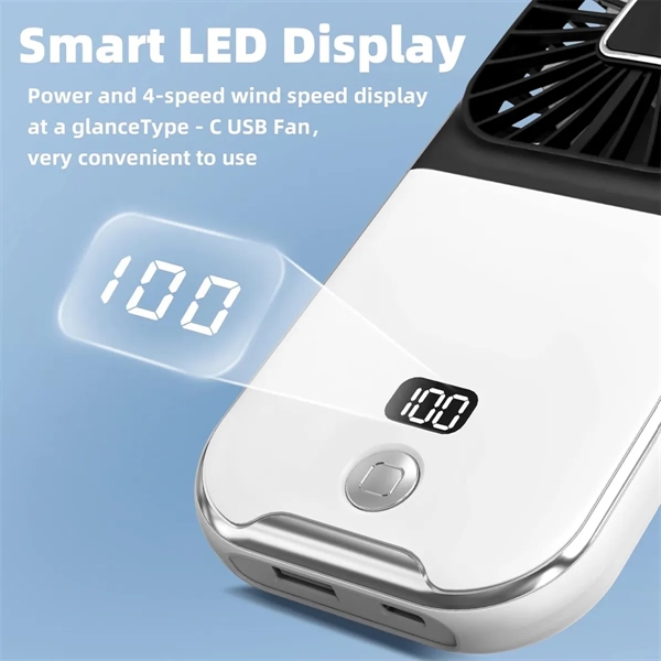 Hand-Held Portable Fan Mini Rechargeable Phone Holder - Hand-Held Portable Fan Mini Rechargeable Phone Holder - Image 1 of 5