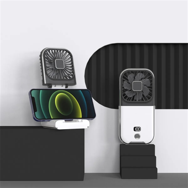 Hand-Held Portable Fan Mini Rechargeable Phone Holder - Hand-Held Portable Fan Mini Rechargeable Phone Holder - Image 5 of 5