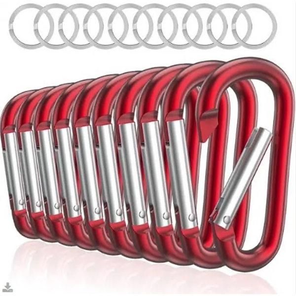 Aluminum Carabiner with key ring - Aluminum Carabiner with key ring - Image 1 of 3