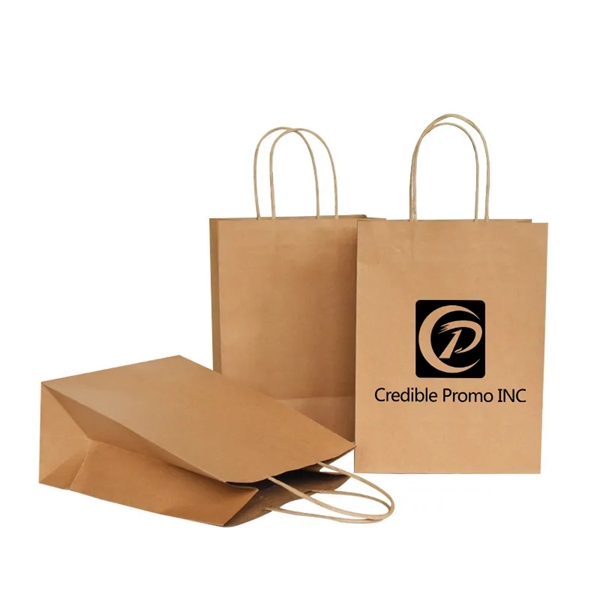8x4.25x10.5 Kraft Paper Shopping Bag - 8x4.25x10.5 Kraft Paper Shopping Bag - Image 0 of 5