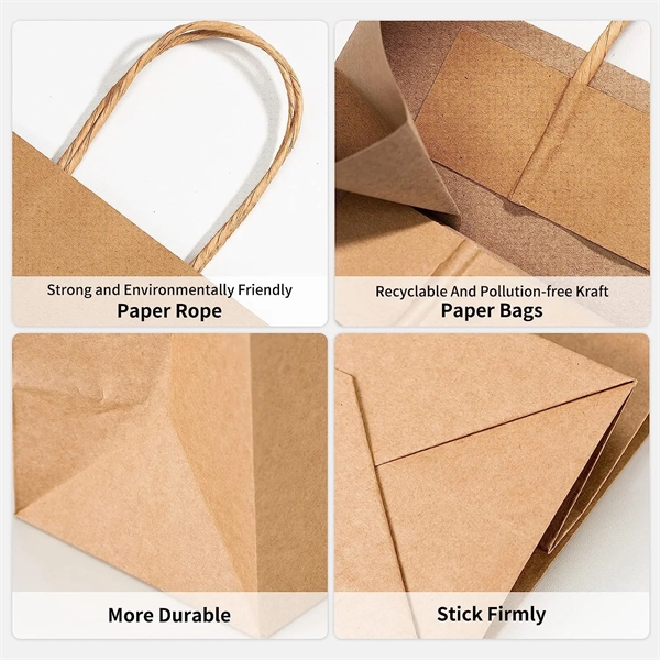 8x4.25x10.5 Kraft Paper Shopping Bag - 8x4.25x10.5 Kraft Paper Shopping Bag - Image 2 of 5