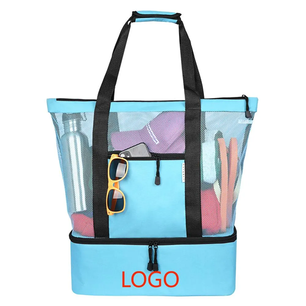 Summer Portable Mesh Picnic Beach Bag - Summer Portable Mesh Picnic Beach Bag - Image 0 of 4
