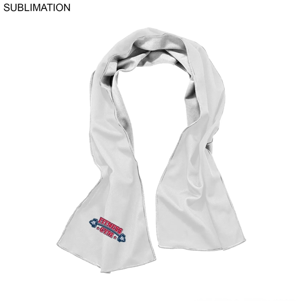Fitness Towel in White Cooling Fabric, 12x40 - Fitness Towel in White Cooling Fabric, 12x40 - Image 0 of 3