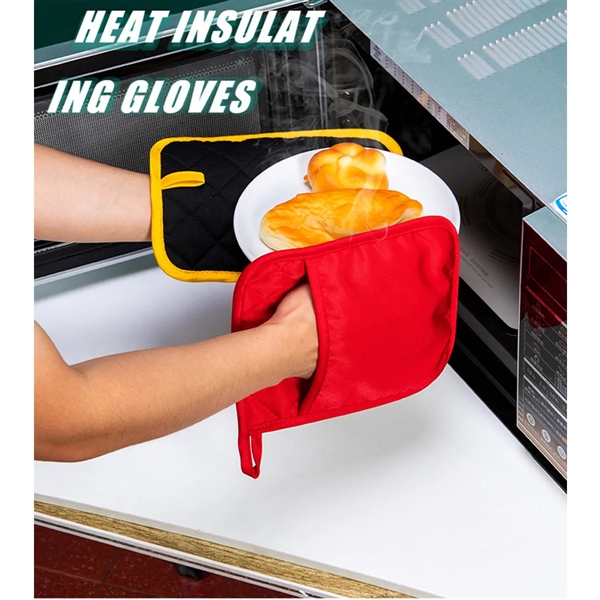 BBQ Heat Resistant Microwave Cooking Gloves Oven Mitts - BBQ Heat Resistant Microwave Cooking Gloves Oven Mitts - Image 3 of 3