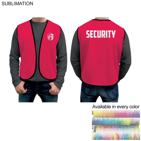 Domestic Sublimated SECURITY Polyester Poplin Vest - Domestic Sublimated SECURITY Polyester Poplin Vest - Image 0 of 8