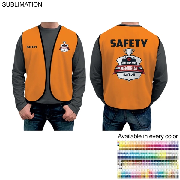 Domestic Sublimated SAFETY Polyester Poplin Vest - Domestic Sublimated SAFETY Polyester Poplin Vest - Image 0 of 8