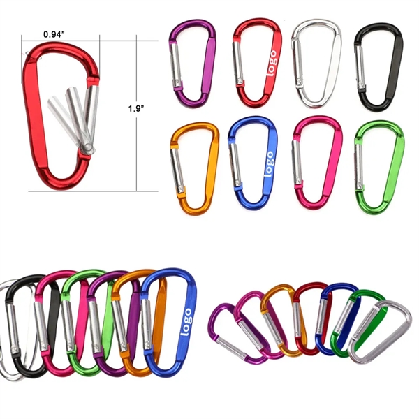 0.94 " x 1.9 " Aluminum Carabiner Clip - 0.94 " x 1.9 " Aluminum Carabiner Clip - Image 0 of 2