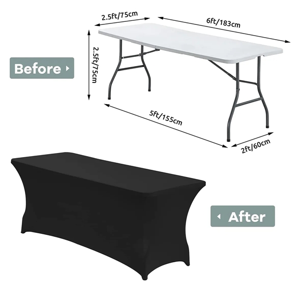 6FT Stretch Spandex Table Cover - 6FT Stretch Spandex Table Cover - Image 1 of 4