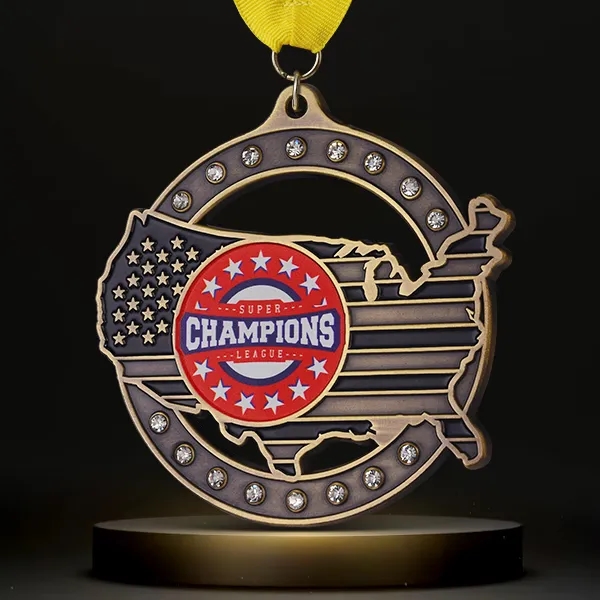 Custom Medals with Rhinestones - Custom Medals with Rhinestones - Image 0 of 2