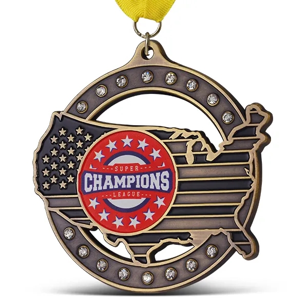 Custom Medals with Rhinestones - Custom Medals with Rhinestones - Image 1 of 2