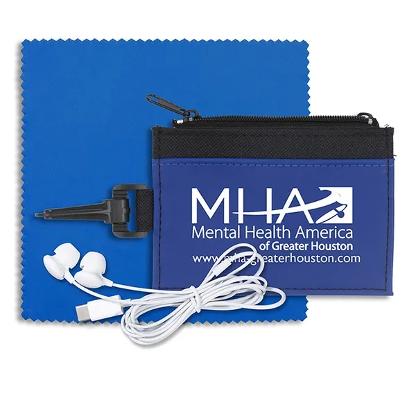 Mobile Tech Earbud Kit with Microfiber in Travel ID Wallet - Mobile Tech Earbud Kit with Microfiber in Travel ID Wallet - Image 2 of 9