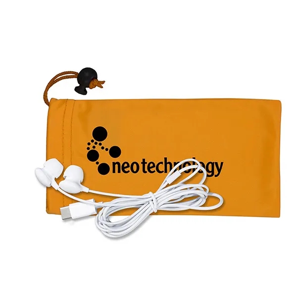Mobile Tech Earbud Kit in Microfiber Cinch Pouch - Mobile Tech Earbud Kit in Microfiber Cinch Pouch - Image 2 of 13
