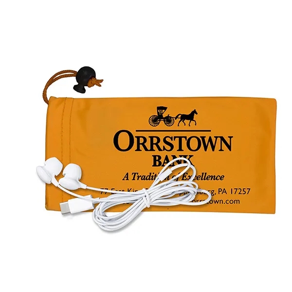 Mobile Tech Earbud Kit in Microfiber Cinch Pouch - Mobile Tech Earbud Kit in Microfiber Cinch Pouch - Image 5 of 13
