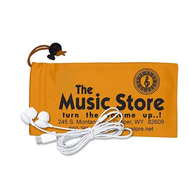 Mobile Tech Earbud Kit in Microfiber Cinch Pouch - Mobile Tech Earbud Kit in Microfiber Cinch Pouch - Image 8 of 13