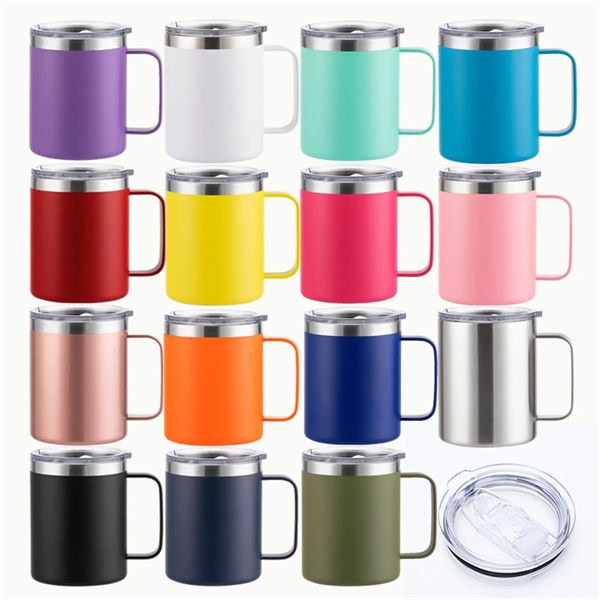 Stackable Mug Vacuum 12oz Coffee Travel Cup with Handle - Stackable Mug Vacuum 12oz Coffee Travel Cup with Handle - Image 0 of 3