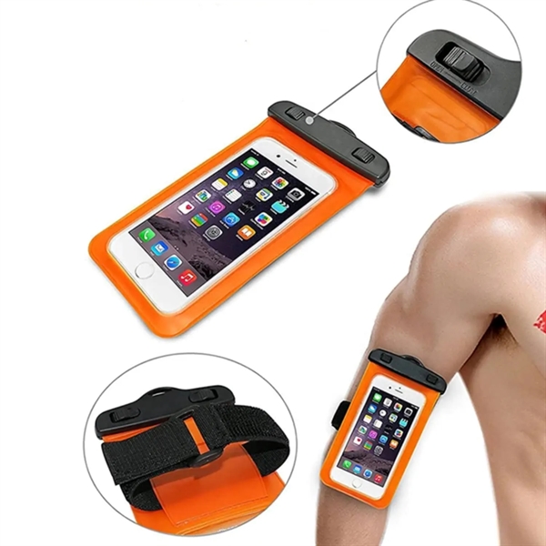 IPX8 Waterproof Mobile Phone Pouch Case with Armband - IPX8 Waterproof Mobile Phone Pouch Case with Armband - Image 4 of 6