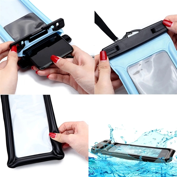IPX8 Floating Waterproof Phone Pouch Case with Lanyard - IPX8 Floating Waterproof Phone Pouch Case with Lanyard - Image 1 of 2