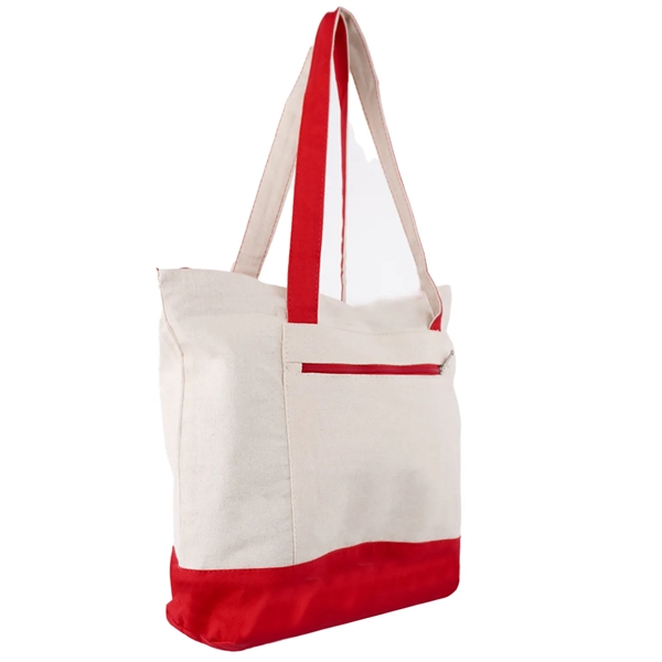 12 Oz. Cotton Canvas Zipper Shopping Tote Bag - 12 Oz. Cotton Canvas Zipper Shopping Tote Bag - Image 3 of 14