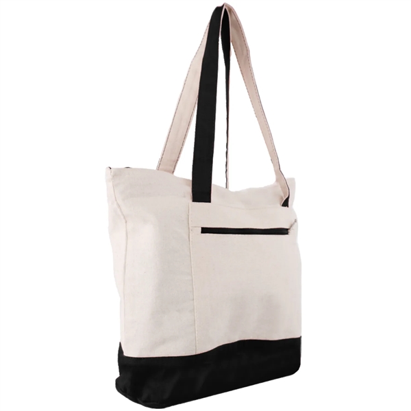 12 Oz. Cotton Canvas Zipper Shopping Tote Bag - 12 Oz. Cotton Canvas Zipper Shopping Tote Bag - Image 5 of 14