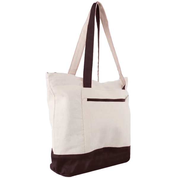12 Oz. Cotton Canvas Zipper Shopping Tote Bag - 12 Oz. Cotton Canvas Zipper Shopping Tote Bag - Image 6 of 14