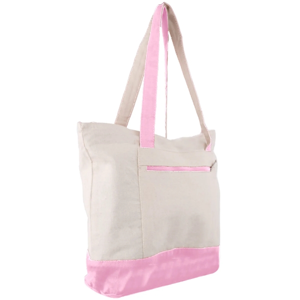 12 Oz. Cotton Canvas Zipper Shopping Tote Bag - 12 Oz. Cotton Canvas Zipper Shopping Tote Bag - Image 7 of 14