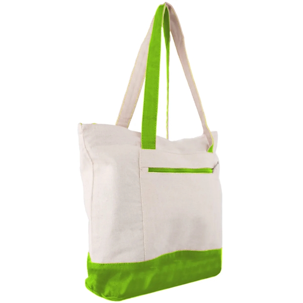 12 Oz. Cotton Canvas Zipper Shopping Tote Bag - 12 Oz. Cotton Canvas Zipper Shopping Tote Bag - Image 8 of 14