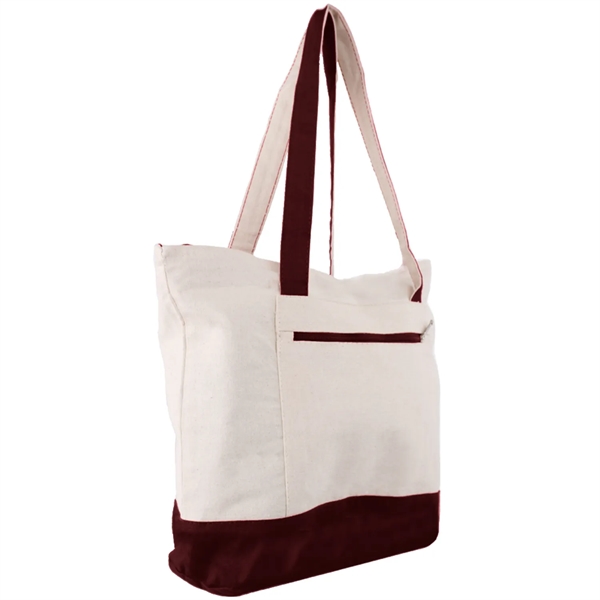 12 Oz. Cotton Canvas Zipper Shopping Tote Bag - 12 Oz. Cotton Canvas Zipper Shopping Tote Bag - Image 9 of 14