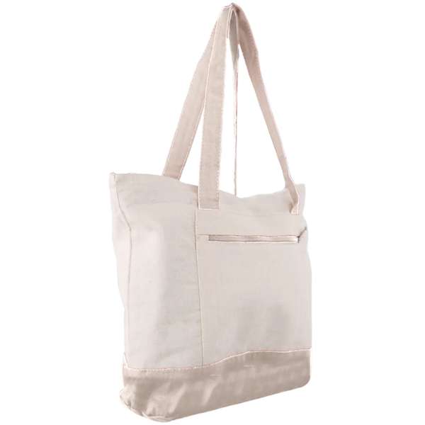 12 Oz. Cotton Canvas Zipper Shopping Tote Bag - 12 Oz. Cotton Canvas Zipper Shopping Tote Bag - Image 10 of 14