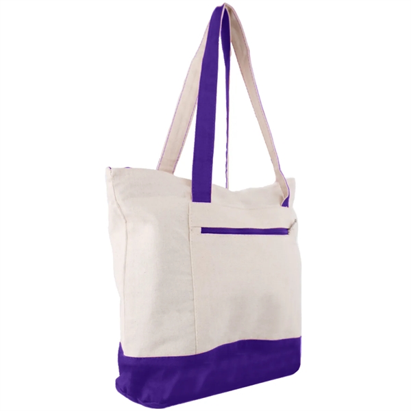 12 Oz. Cotton Canvas Zipper Shopping Tote Bag - 12 Oz. Cotton Canvas Zipper Shopping Tote Bag - Image 12 of 14