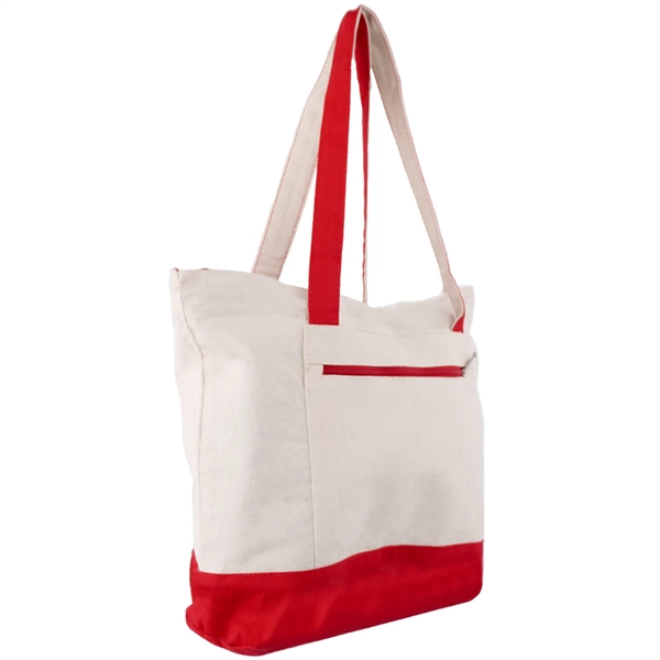 12 Oz. Cotton Canvas Zipper Shopping Tote Bag - 12 Oz. Cotton Canvas Zipper Shopping Tote Bag - Image 13 of 14