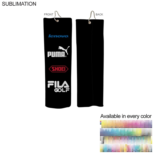 Colored Microfiber Suede Shammy Golf Towel, 5x18, Trifold