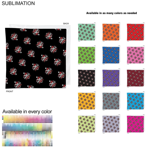 Team Building Colored Sublimated Bandanna, 22"x22"