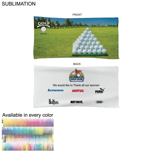 XL Golf Caddie Tournament Towel in Microfiber Terry, 22x44
