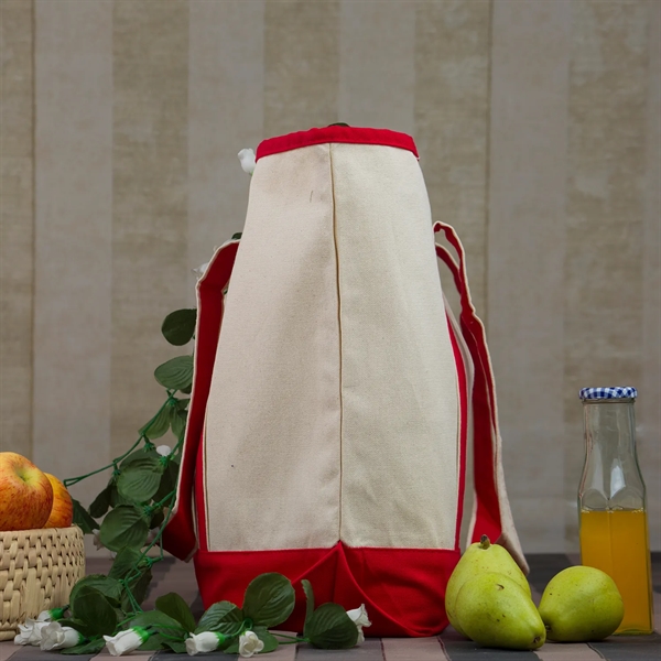 12 Oz. Large Cotton Canvas Zipper Deluxe Tote Bag - 12 Oz. Large Cotton Canvas Zipper Deluxe Tote Bag - Image 3 of 11