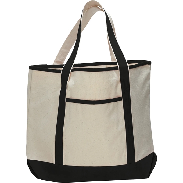 12 Oz. Large Cotton Canvas Zipper Deluxe Tote Bag - 12 Oz. Large Cotton Canvas Zipper Deluxe Tote Bag - Image 4 of 11