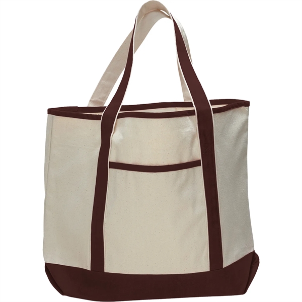 12 Oz. Large Cotton Canvas Zipper Deluxe Tote Bag - 12 Oz. Large Cotton Canvas Zipper Deluxe Tote Bag - Image 5 of 11
