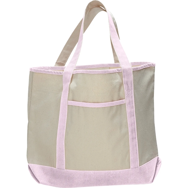 12 Oz. Large Cotton Canvas Zipper Deluxe Tote Bag - 12 Oz. Large Cotton Canvas Zipper Deluxe Tote Bag - Image 6 of 11