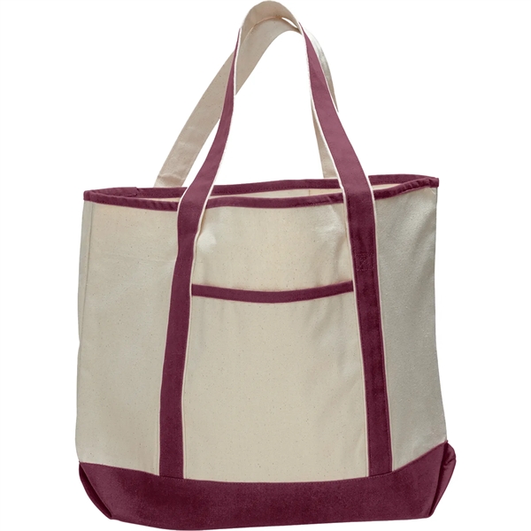 12 Oz. Large Cotton Canvas Zipper Deluxe Tote Bag - 12 Oz. Large Cotton Canvas Zipper Deluxe Tote Bag - Image 7 of 11