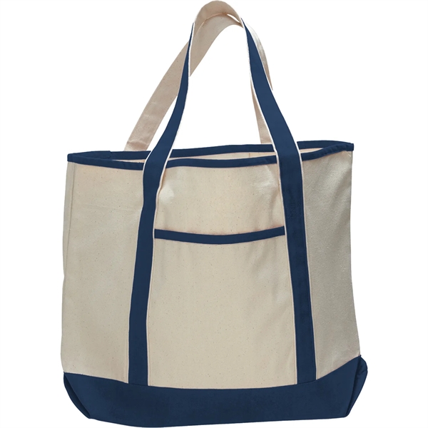 12 Oz. Large Cotton Canvas Zipper Deluxe Tote Bag - 12 Oz. Large Cotton Canvas Zipper Deluxe Tote Bag - Image 9 of 11