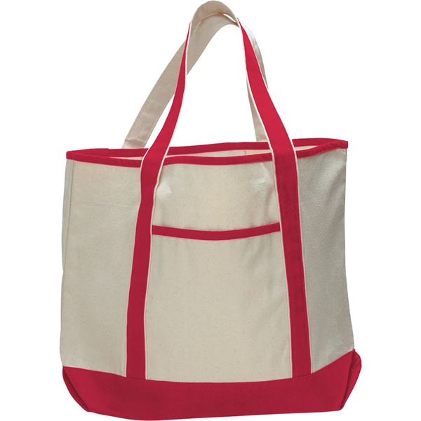12 Oz. Large Cotton Canvas Zipper Deluxe Tote Bag - 12 Oz. Large Cotton Canvas Zipper Deluxe Tote Bag - Image 10 of 11