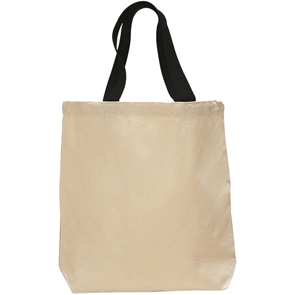 12 Oz. Cotton Canvas Color Handle Tote Bag w/ Bottom Gusset - 12 Oz. Cotton Canvas Color Handle Tote Bag w/ Bottom Gusset - Image 2 of 11