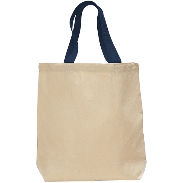 12 Oz. Cotton Canvas Color Handle Tote Bag w/ Bottom Gusset - 12 Oz. Cotton Canvas Color Handle Tote Bag w/ Bottom Gusset - Image 7 of 11