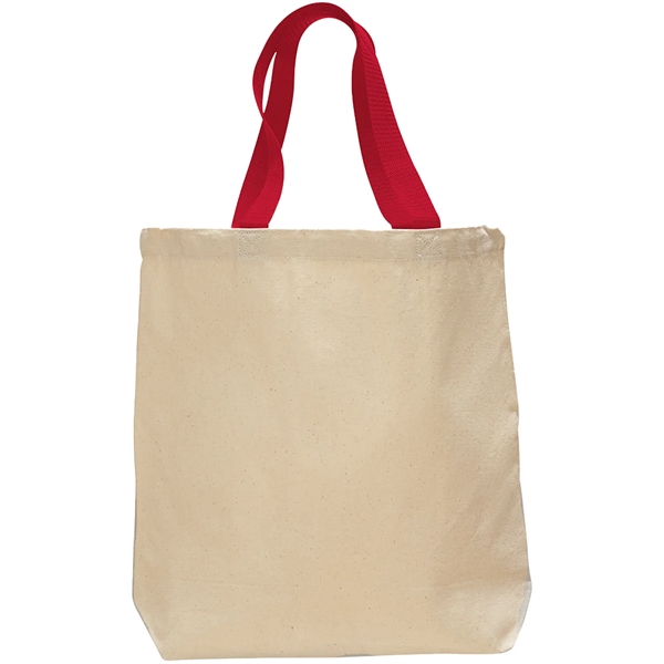 12 Oz. Cotton Canvas Color Handle Tote Bag w/ Bottom Gusset - 12 Oz. Cotton Canvas Color Handle Tote Bag w/ Bottom Gusset - Image 8 of 11