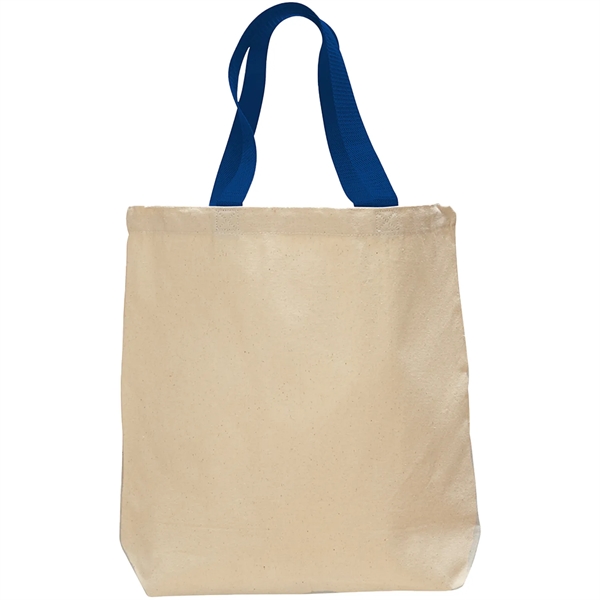 12 Oz. Cotton Canvas Color Handle Tote Bag w/ Bottom Gusset - 12 Oz. Cotton Canvas Color Handle Tote Bag w/ Bottom Gusset - Image 9 of 11