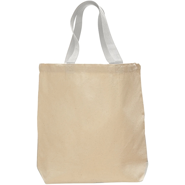 12 Oz. Cotton Canvas Color Handle Tote Bag w/ Bottom Gusset - 12 Oz. Cotton Canvas Color Handle Tote Bag w/ Bottom Gusset - Image 10 of 11