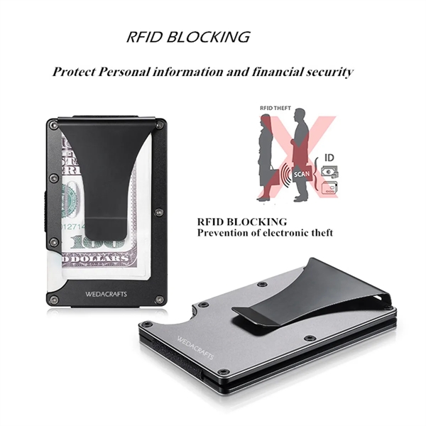 Metal RFID Blocking Wallet With Money Clip - Metal RFID Blocking Wallet With Money Clip - Image 1 of 2