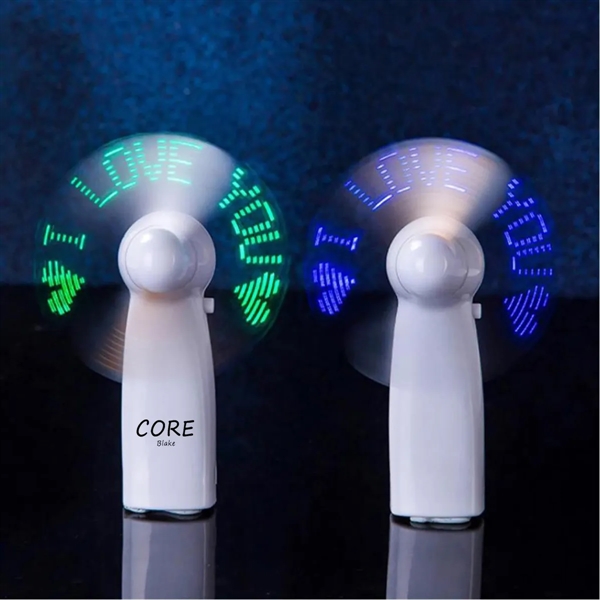 Pre-Programmed Message Mini Fans with LED Words - Pre-Programmed Message Mini Fans with LED Words - Image 0 of 2