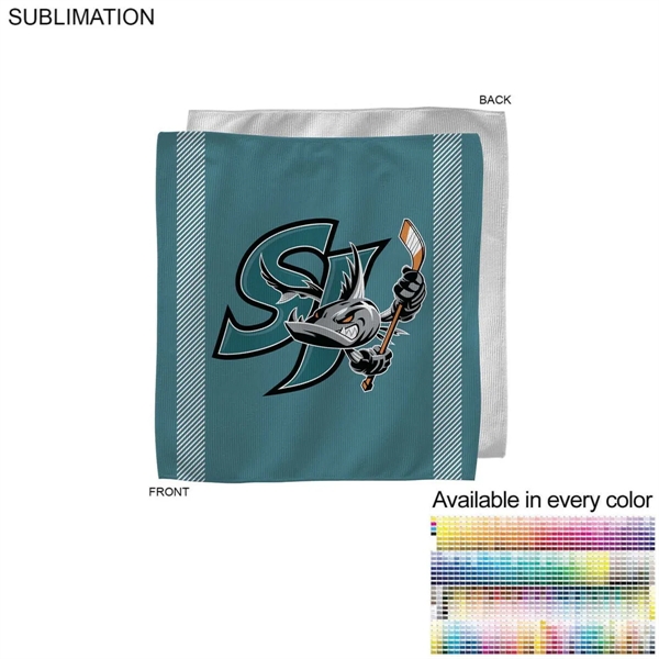 Colored Sublimated Rally Towel with Jersey stripes, 15x15